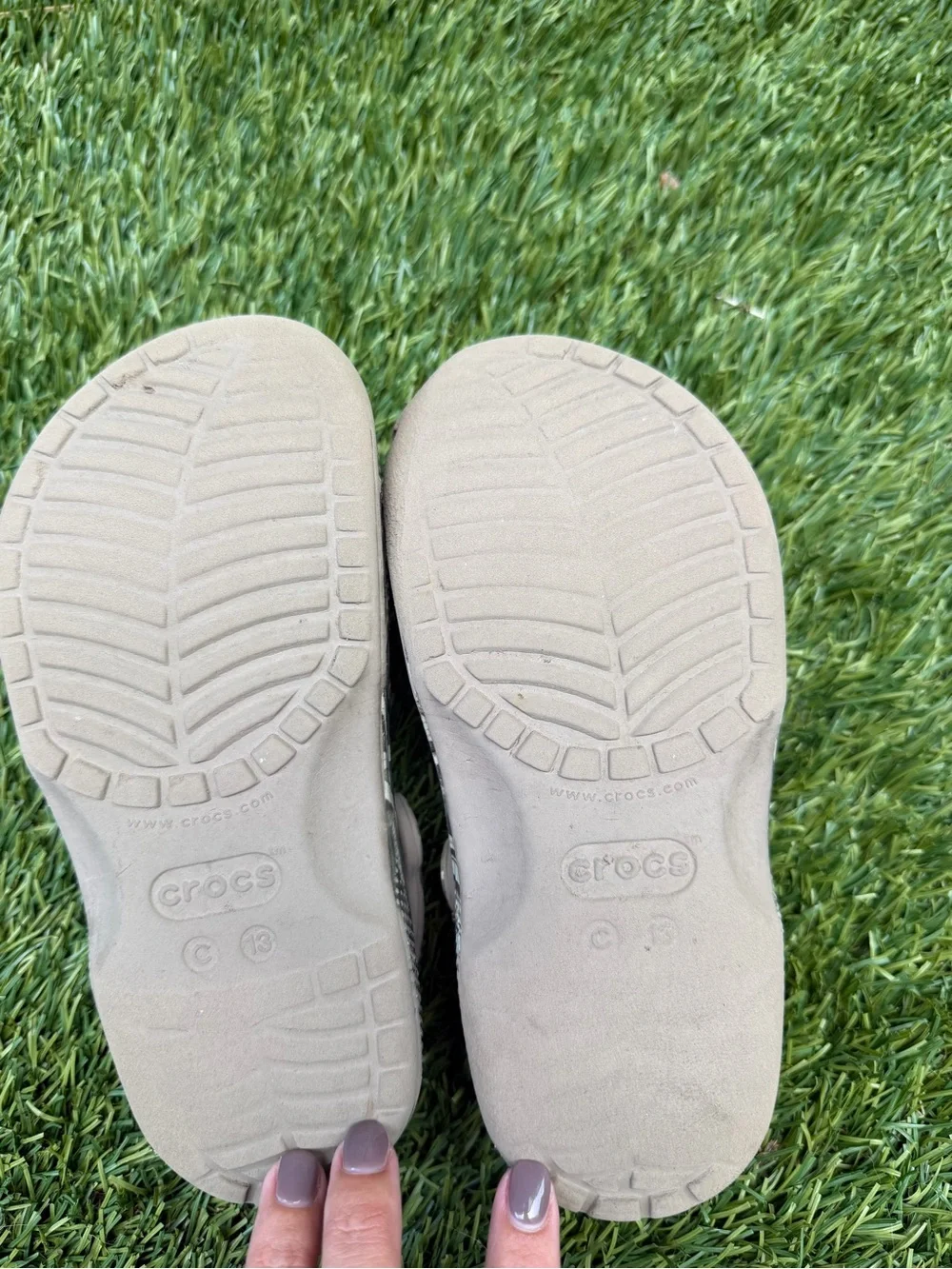 CROCS Kids' Camo Slip-On Clog in Green and Tan